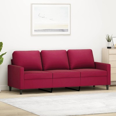 Three-seater sofa, red wine...