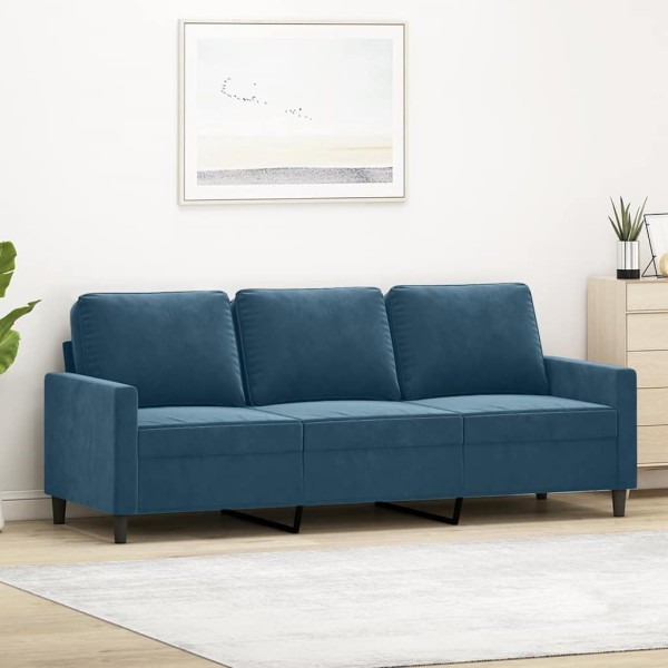Three-seater sofa, blue, 180cm, velvet