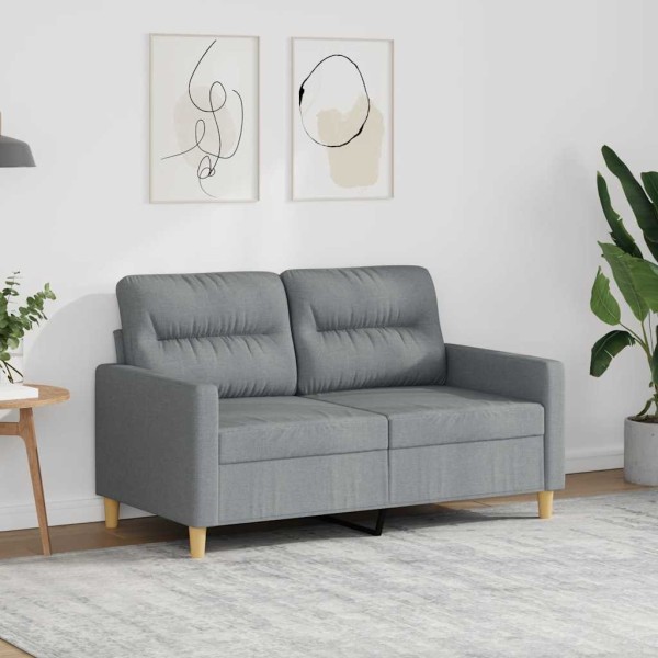 Dvivietė sofa, šviesiai pilkos spalvos, 120cm, audinys