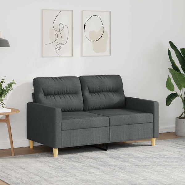 Dvivietė sofa, tamsiai pilkos spalvos, 120cm, audinys