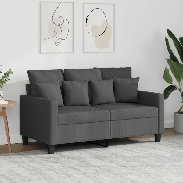 Dvivietė sofa, tamsiai pilkos spalvos, 120cm, audinys