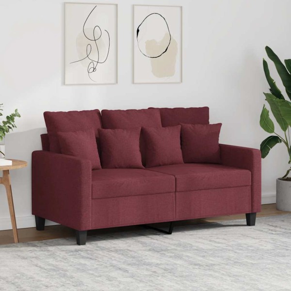 Dvivietė sofa, raudonojo vyno spalvos, 120cm, audinys