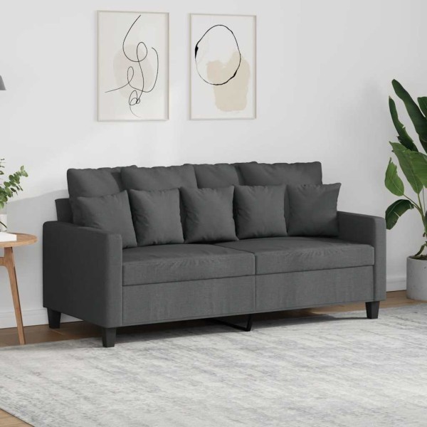 Double sofa, dark gray, 140cm, fabric