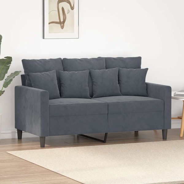 Double sofa, dark gray, 120cm, velvet