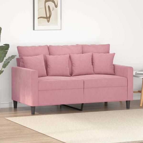 Dvivietė sofa, rožinės spalvos, 120cm, aksomas