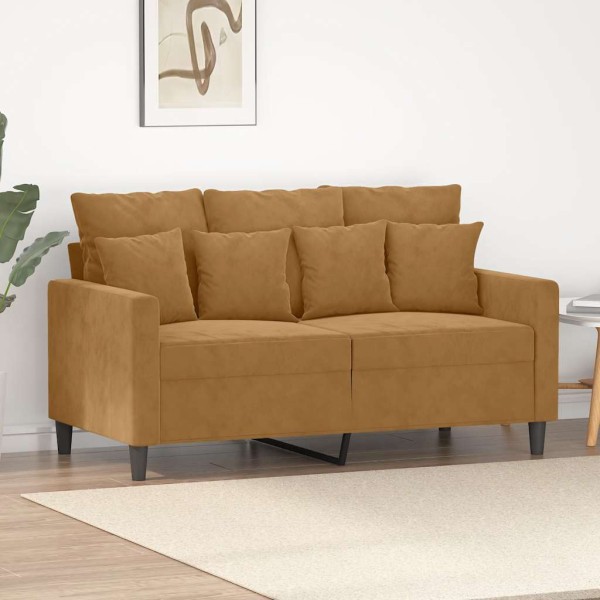 Double sofa, brown, 120cm, velvet