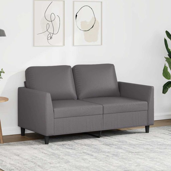 Double sofa, gray color, 120cm, artificial leather