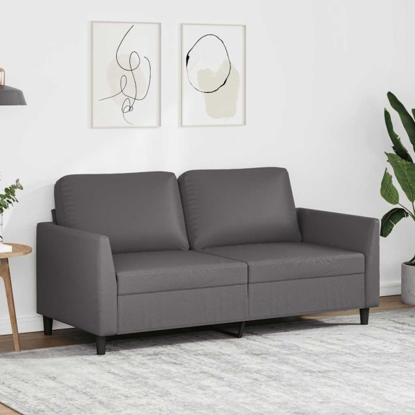 Dvivietė sofa, pilkos spalvos, 140cm, dirbtinė oda