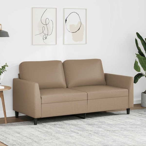 Dvivietė sofa, kapučino spalvos, 140cm, dirbtinė oda