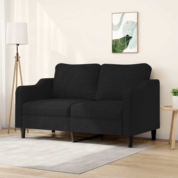 Double sofa, black, 140cm, fabric