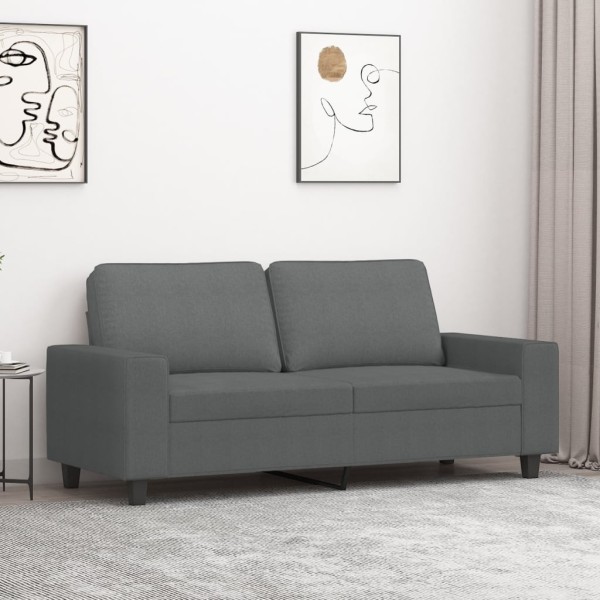 Double sofa, dark gray, 140cm, fabric