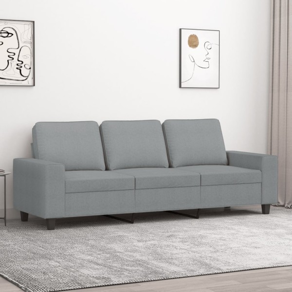 Three-seater sofa, light gray, 180cm, fabric