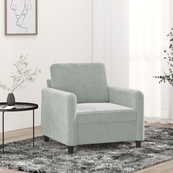 Armchair, light gray, 60cm, velvet