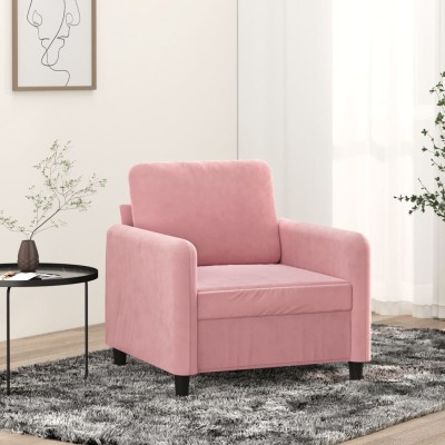Armchair, pink, 60cm, velvet