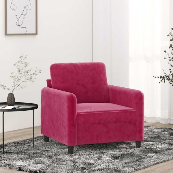 Armchair, red wine color, 60cm, velvet