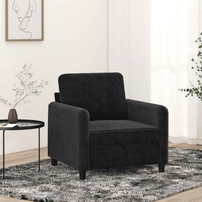 Armchair, black, 60cm, velvet