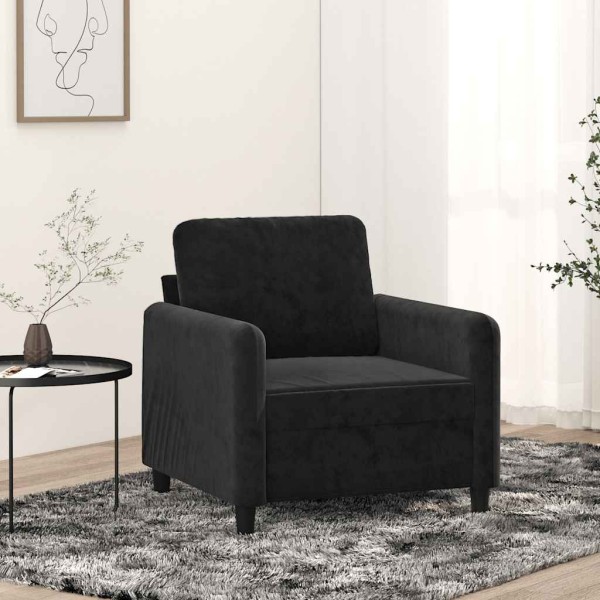 Armchair, black, 60cm, velvet