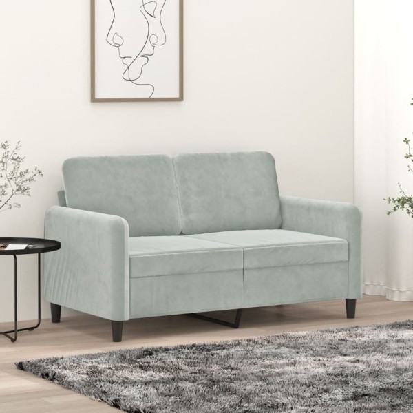 Double sofa, light gray, 120cm, velvet