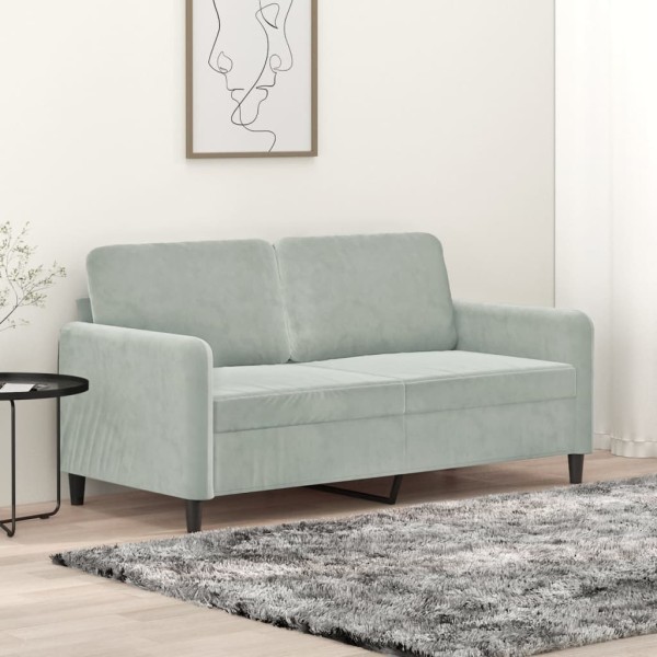 Double sofa, light gray, 140cm, velvet