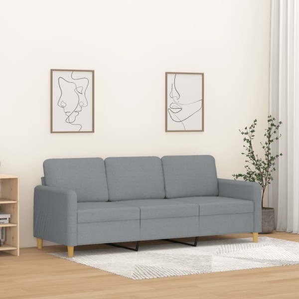 Three-seater sofa, light gray, 180cm, fabric