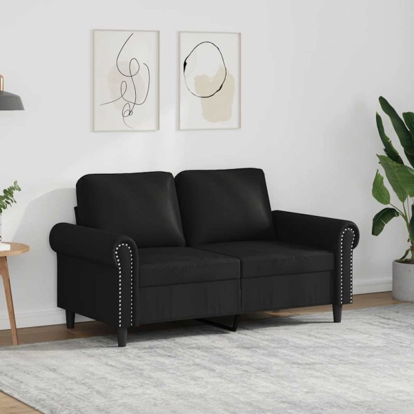 Double sofa, black, 120cm, artificial leather