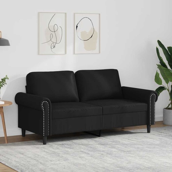 Double sofa, black, 140cm, artificial leather