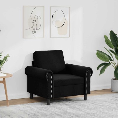 Armchair, black, 60cm, velvet
