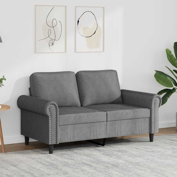 Double sofa, dark gray, 120cm, velvet