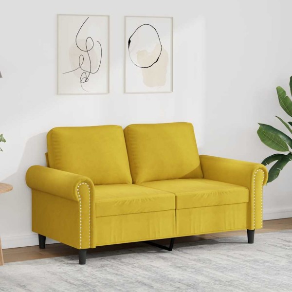 Double sofa, yellow, 120cm, velvet