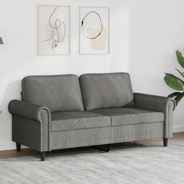 Dvivietė sofa, tamsiai pilkos spalvos, 140cm, aksomas