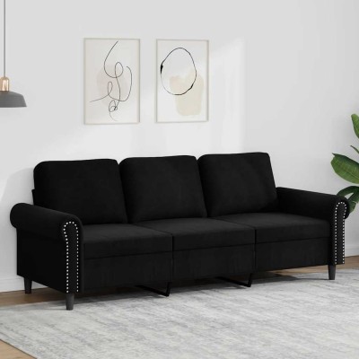 Three-seater sofa, black,...