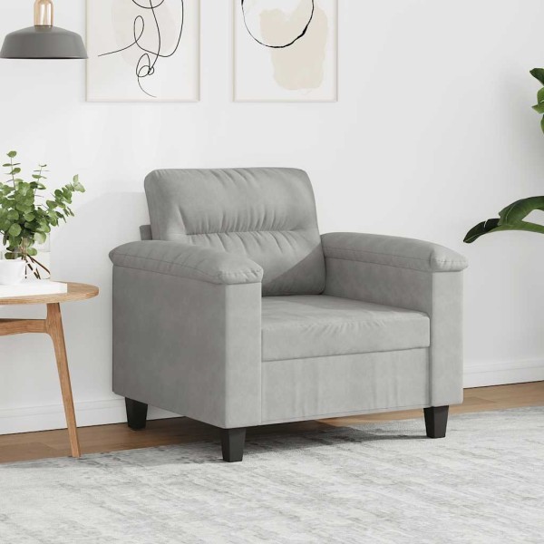 Armchair, light gray, 60cm, microfiber fabric