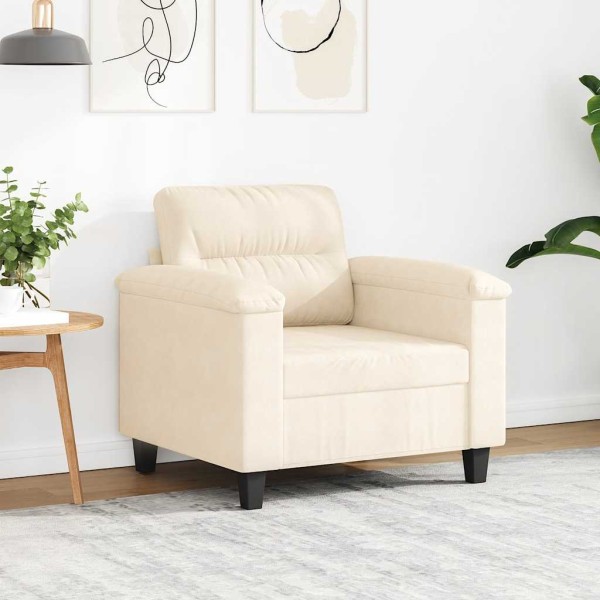 Armchair, beige, 60cm, microfiber fabric