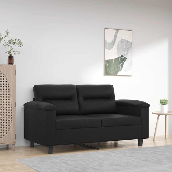 Double sofa, black, 120cm, artificial leather