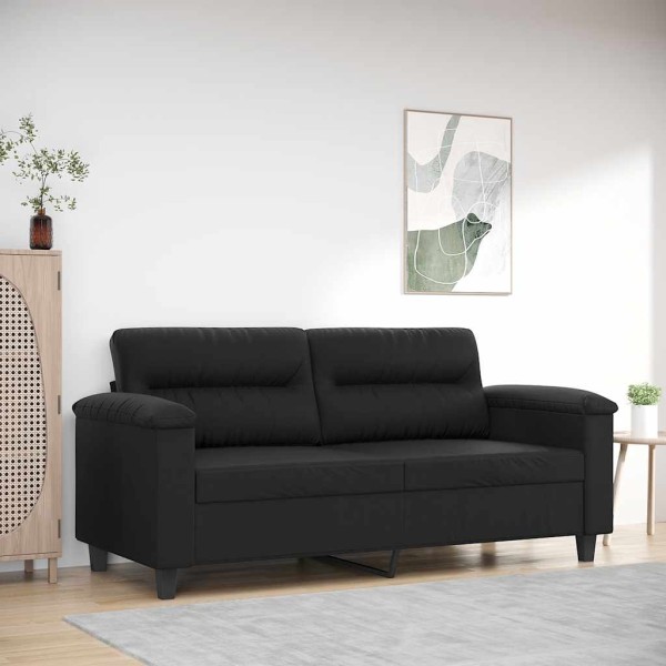 Double sofa, black, 140cm, artificial leather