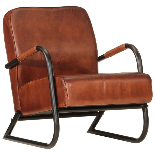 Armchair, brown, genuine leather