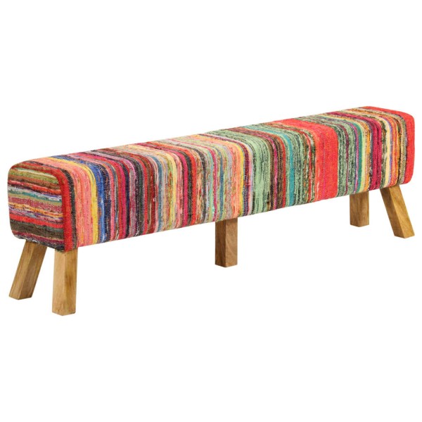 Bench, various colors, 160cm, chindi fabric/mango solid