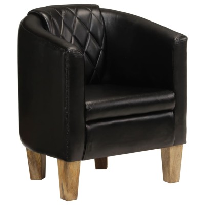 Armchair, black, genuine...