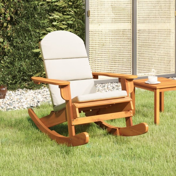 Adirondack rocking chair with cushions, solid acacia