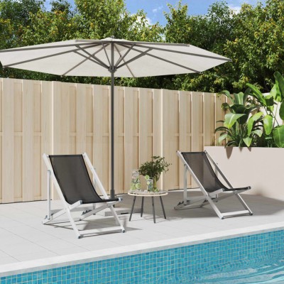Beach chairs, 2 pcs., gray,...