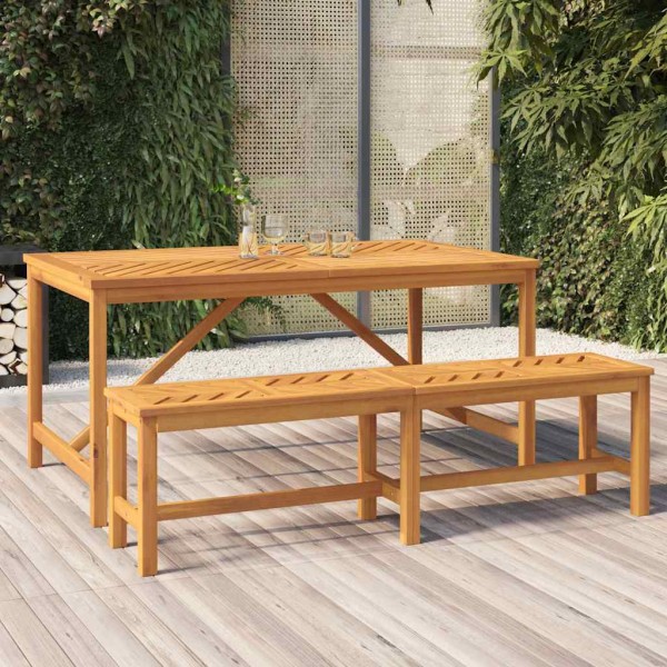 Garden dining table, 150x90x74cm, solid acacia wood