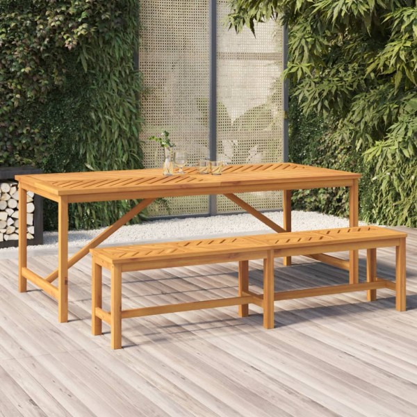 Garden dining table, 200x90x74cm, solid acacia wood
