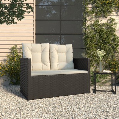 Garden bench with cushions,...