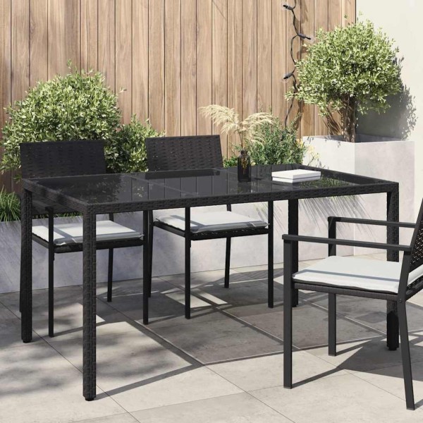 Garden table Black 150 x 90 x 75 cm polyrattan