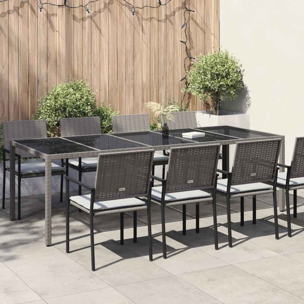 Garden table Gray 250 x 100 x 75 cm polyrattan