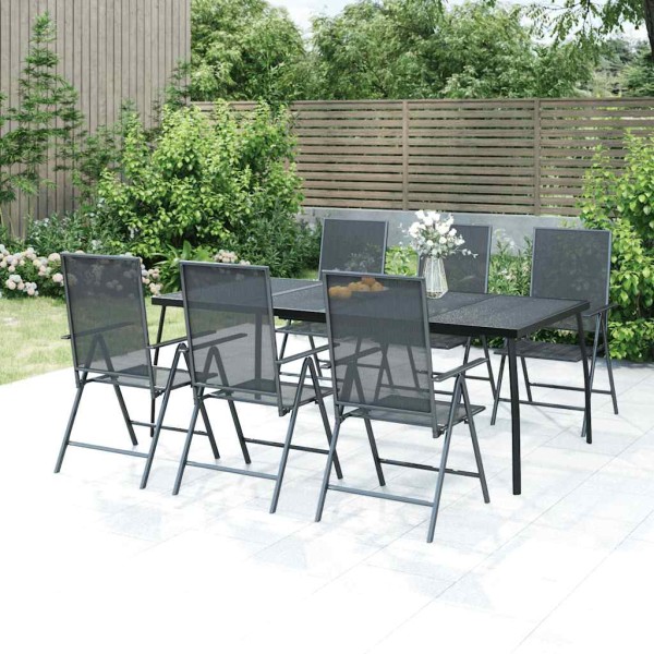 Garden table, anthracite, 200x100x72cm, steel, mesh