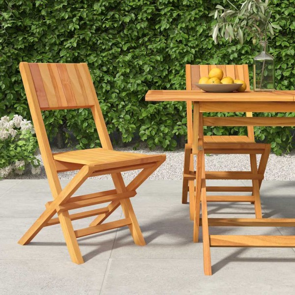 Folding garden chairs, 2 pcs., 47x61x90cm, solid teak