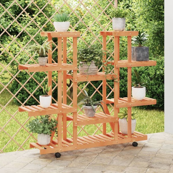 Flower stand with wheels, 110x25x115cm, spruce wood array