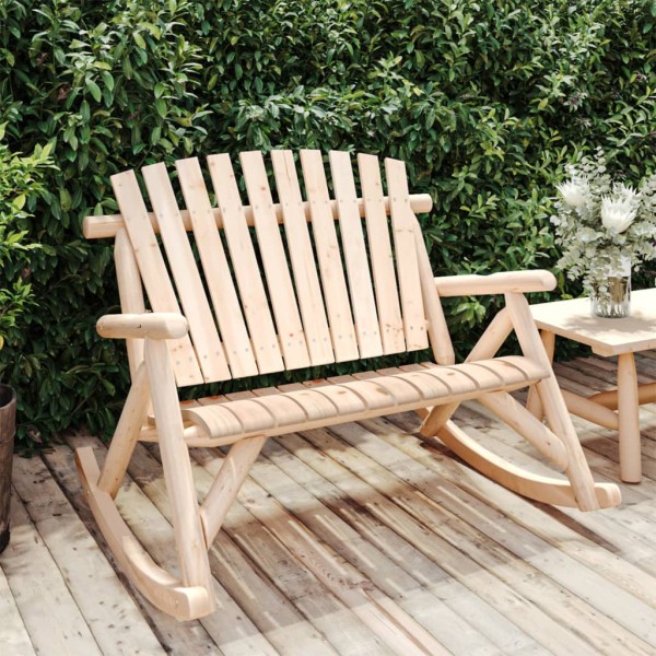 Double swinging garden bench, 123x96x102cm, solid spruce