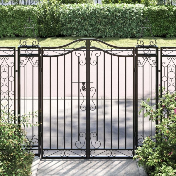 Garden gate, black, 121x8x120cm, wrought iron